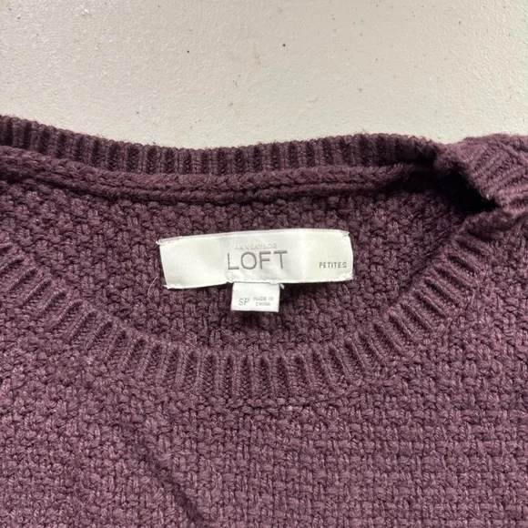 LOFT Textured Purple Long Sleeve Top - Picture 3 of 3
